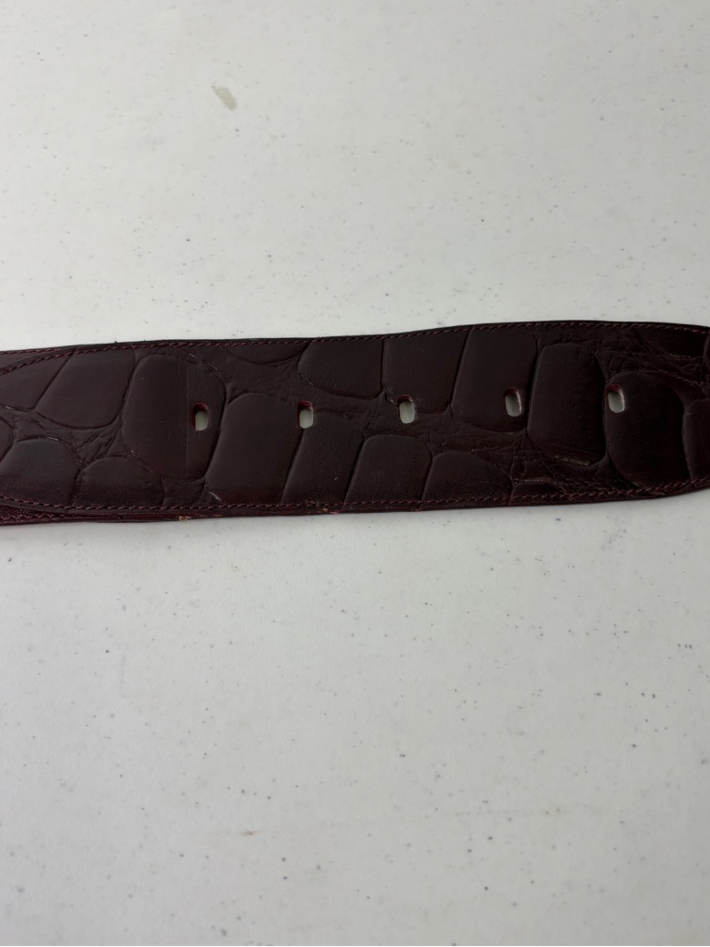 Land Dark Burgendy Leather Belt - Picture 6 of 6